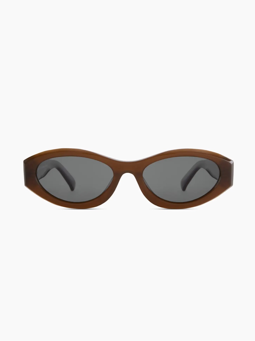 Quince Milan Brown Oval Cat-Eye Sunglasses With Gray Lenses